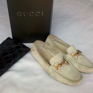Cream suede Gucci loafers size 36.5